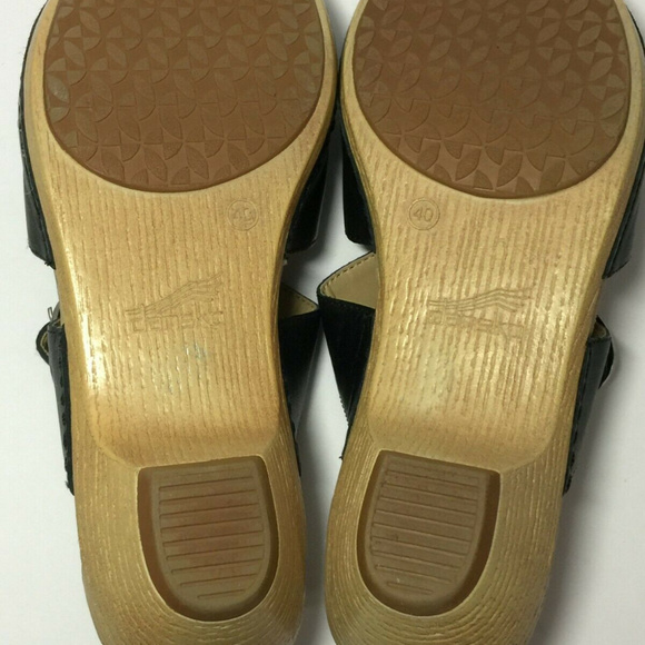 Dansko Sophie Black Leather Slide Slip On Sandal Adjustable Buckle 40 / 9.5-10 - Picture 8 of 8